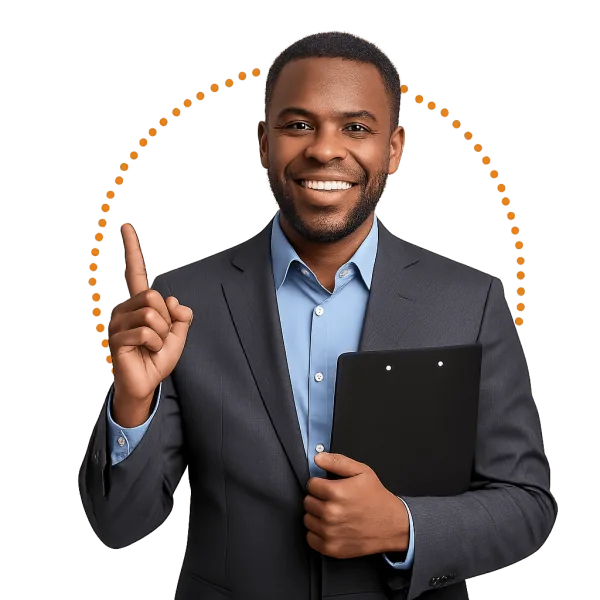 Formateur DEEZPRO tenant un porte-documents