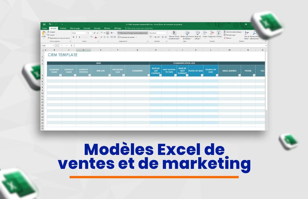 Modèles Excel de ventes et de marketing
