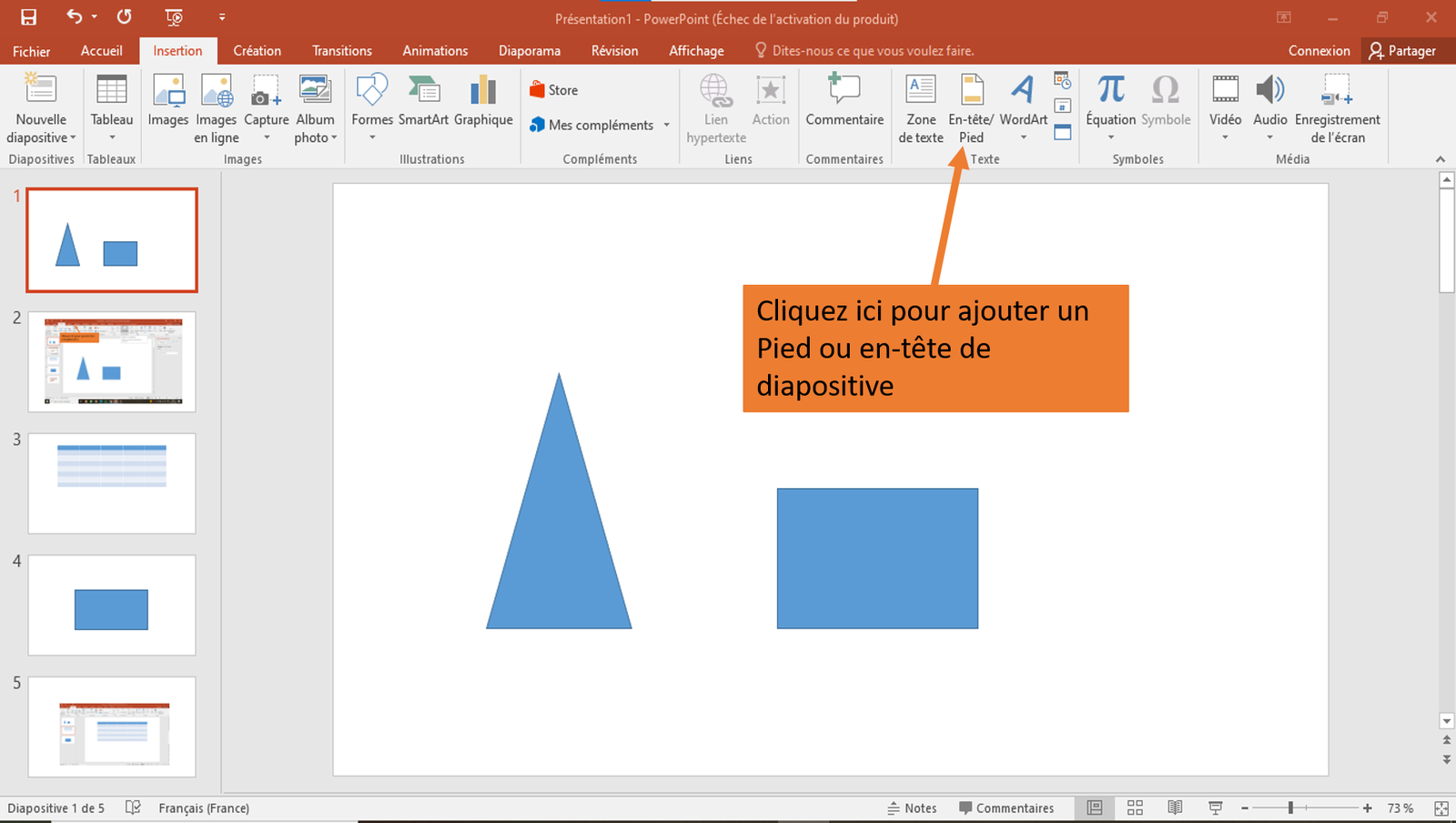 En-tête - pied de diapositive