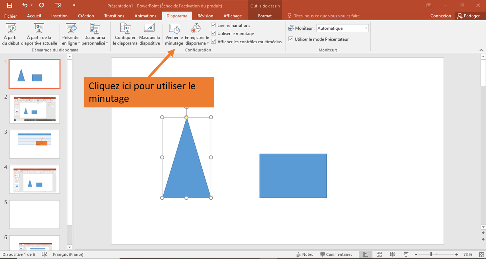 Utilisation du minutage de présentation